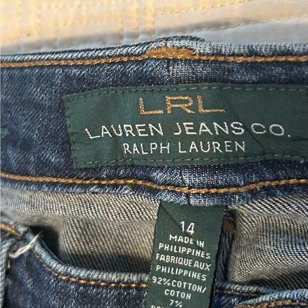 Ralph Lauren Blue Straight Leg Bootcut Jeans size 14 - Picture 3 of 8